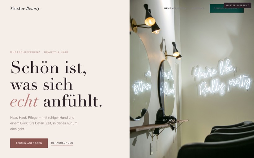 Vorschau Website Beauty-Salon