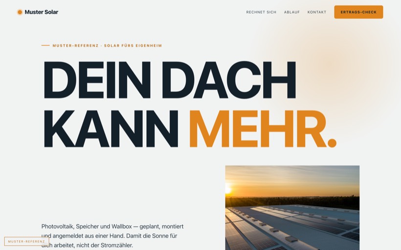 Vorschau Website Solar fürs Eigenheim