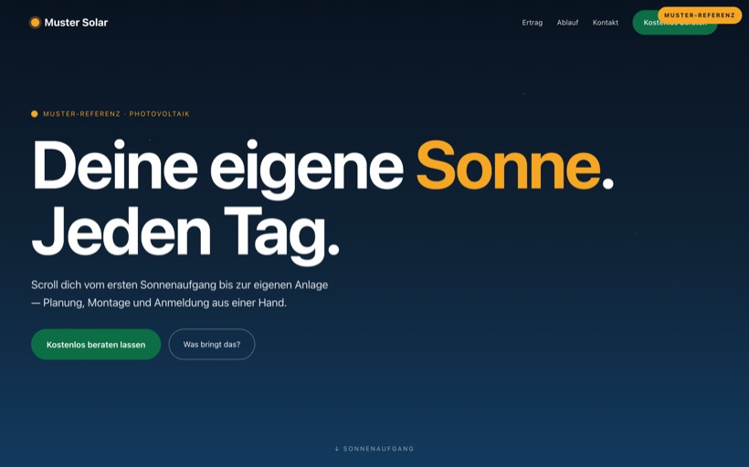 Vorschau Website Solarpark