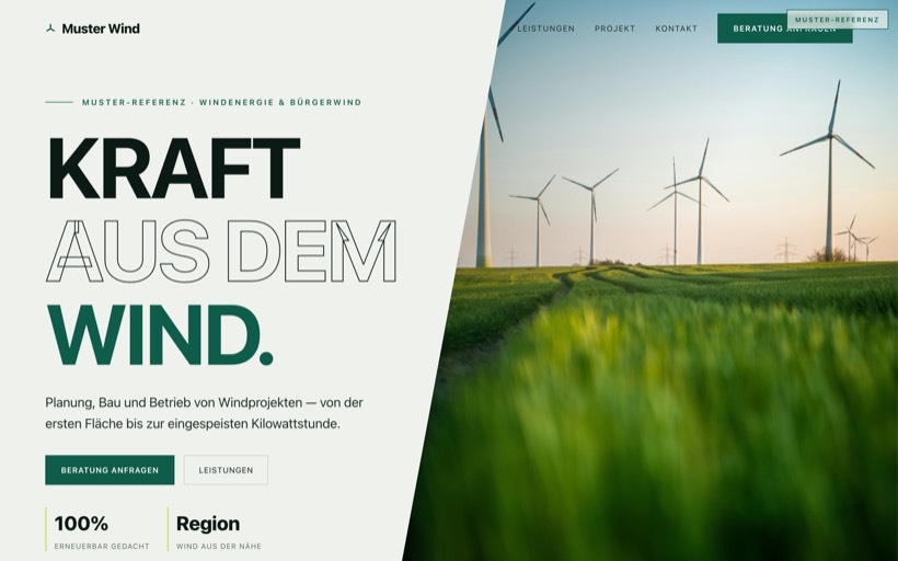 Vorschau Website Windenergie