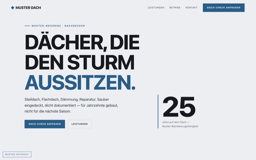 Vorschau Website Dachdecker
