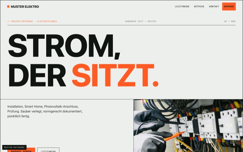 Vorschau Website Elektrobetrieb